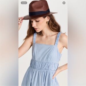 Rag & Bone Panama straw hat Rust M/L Y2K fedora resort coastal vacation